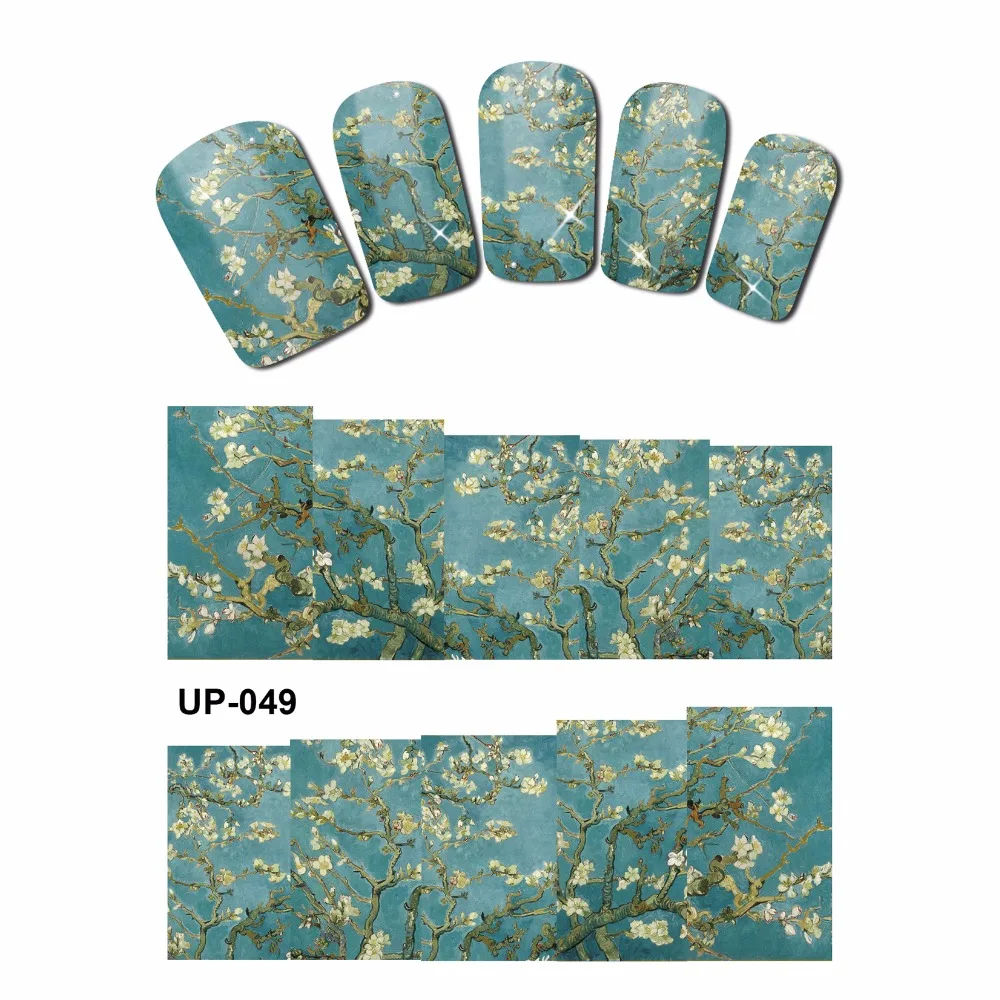 12 упак./лот переводка NAIL ART наклейки на ногти слайдер полное покрытие картина