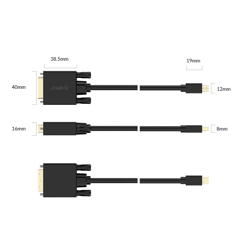 ORICO Mini DP(M) to DVI(M) One way HD Adapter Cable PVC Material DP XD MDTD 30 Supports 4k High Resolution Cable| |
