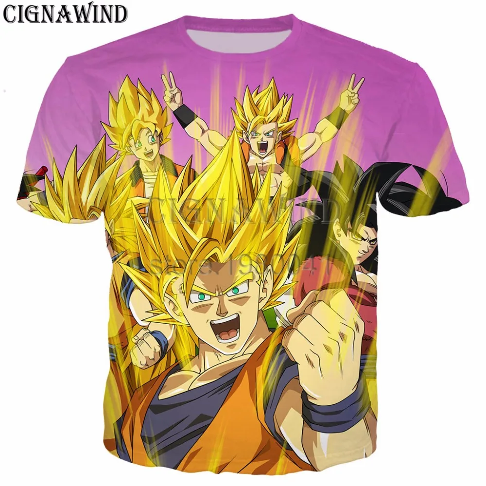 Новинка Классическая Футболка Harajuku с аниме Dargon Ball Z мужские/женские топы футболки
