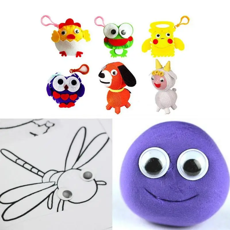 

700 Pcs 4mm-12mm Mobile Eye Plum Packed Diy Toy Accessories Self-adhesive Scrapbooking Crafts Plush Doll Diy Eyes
