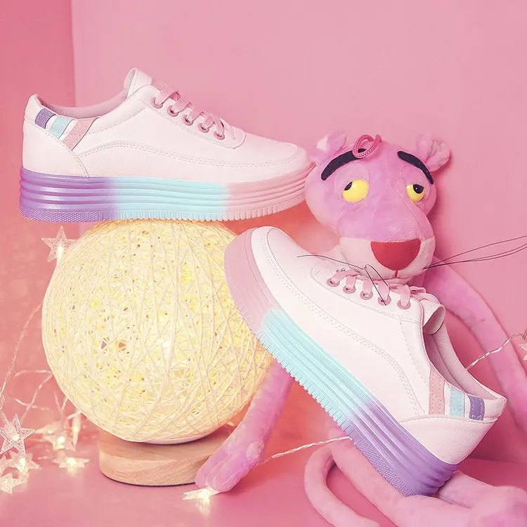 2019 модная женская обувь повседневная на шнуровке плоской подошве белые новые