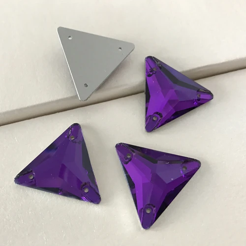Amethyst YANRUO 3270 треугольник DIY Швейные Хрустальные Стразы шьют на бусины из камня и стекла Стразы с плоской задней частью для одежды - Цвет: Amethyst