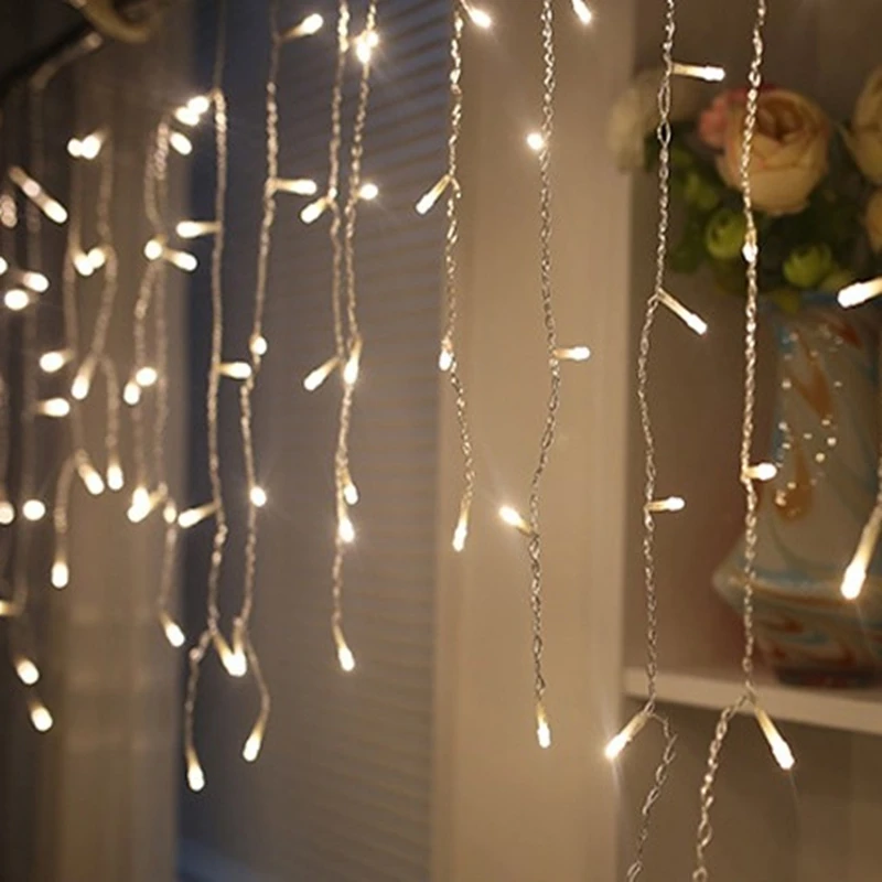 

Christmas Garland LED Curtain Icicle String Light 220V 3.5m 96Leds Indoor Drop LED Party Garden Stage Outdoor Decorative Light