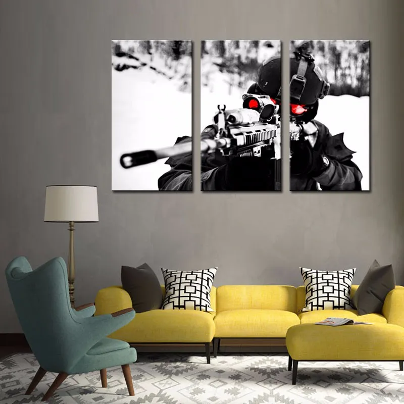 Абстрактная живопись настенное искусство маслом HD печать фото 3 панели