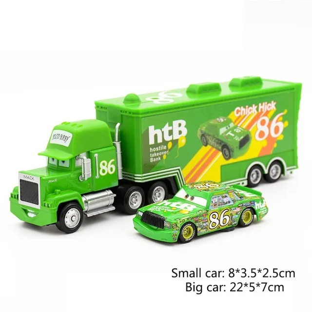 Chick Hicks 2pcs Disney Pixar тачки 3 Молния Маккуин Джексон шторм Мак дядюшка грузовик 1:55 литья под давлением модель из металлического сплава подарок на год игрушка малыш мальчик - Цвет: Chick Hicks 2pcs