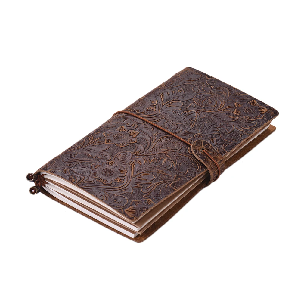 Antique Embossed Notebook Diary Leather Travel Journal Bound Refillable Daily Notepad Lined Blank Grid Paper Business Office | Канцтовары