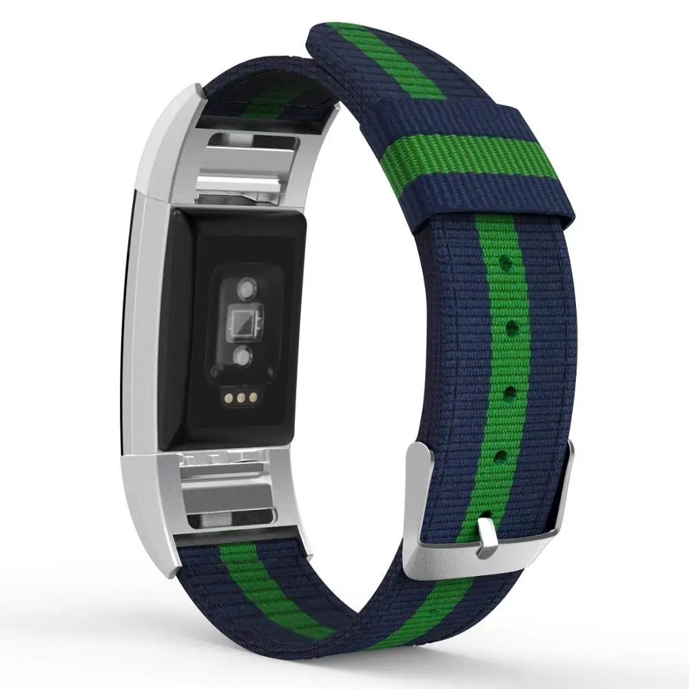 D Тканый нейлоновый спортивный ремешок для Fitbit Charge 2 сменный мужской Т-образный ремешок с разъемом для измерения пульса для женщин и мужчин 9,6 - Цвет: D