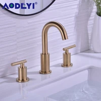 brass bathroom widespread basin sink mixer tap deck mounted 2 handle swivel faucet blackchromebrushed goldnickelorb