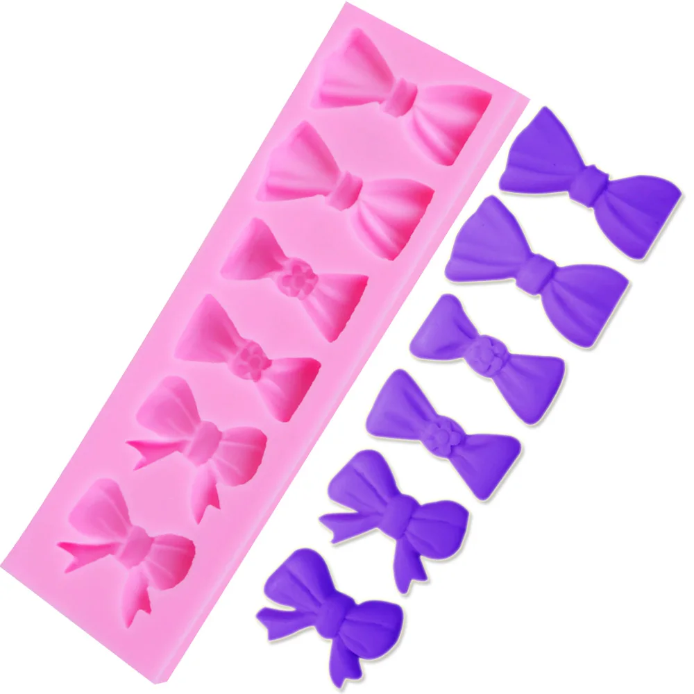 10PCS/SET Bowknot Shape six Bows Silicone Mold Cake Decorating Fondant Tools Sugar Craft Baking M039 | Дом и сад