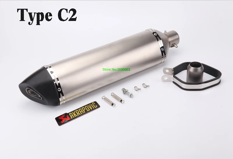 Type C2 Мотоцикл Akrapovic лазерный логотип выхлопной Впускной 51 мм мотоцикл выхлопной трубы глушители Escape с углеродным выхлопным наконечником и дБ убийца - Цвет: Type C2