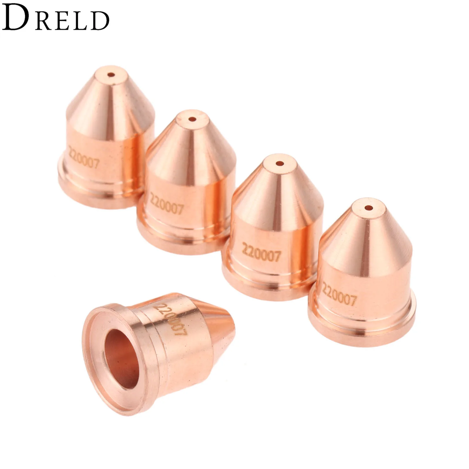 DRELD 5 шт. 60A сопла/советы 220007 подходит для 1000 1250 1650 RT60 RT80 плазменной резки факел Расходные сварки пайка поставок