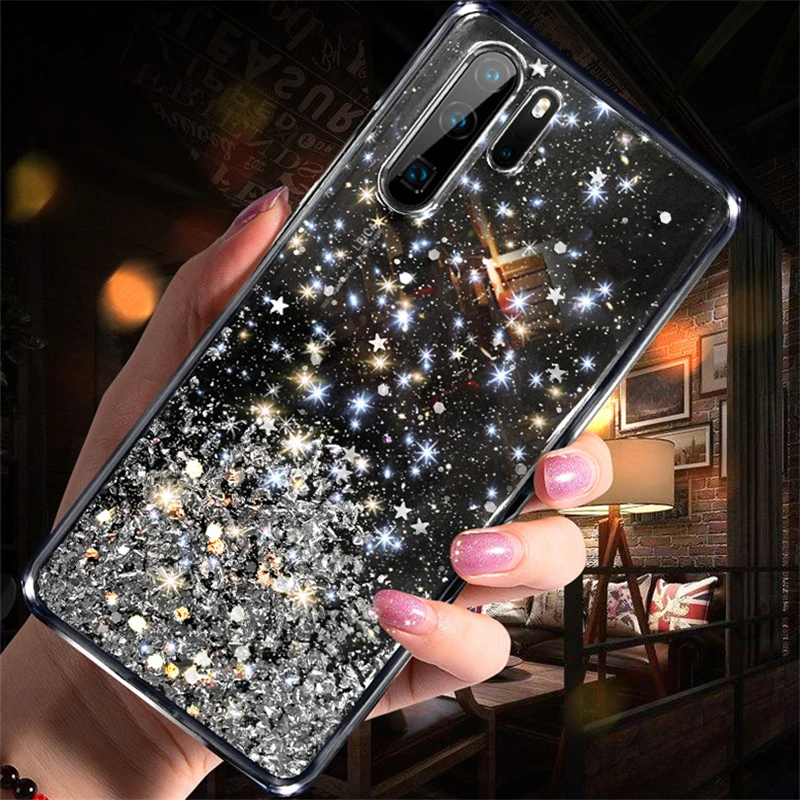 Чехол для телефона с серебряной фольгой и звездой Huawei P10 Plus P20 Lite P30 Pro Nova 2s 3e 3i 3 4 Honor