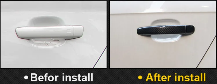 Car Accessories Carbon Fiber Auto Door Handle Knob Exterior Trim Covers Shell for Audi A1 A3 A4 A4L A5 Q3 Q5 S3 S4 S5 SQ5 B8 B9