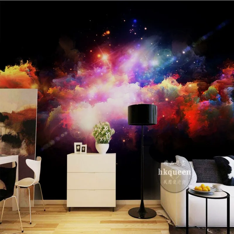 Бесплатная Доставка Фэнтези пейзаж КТВ фоне стены живопись спальня лобби обои 3D