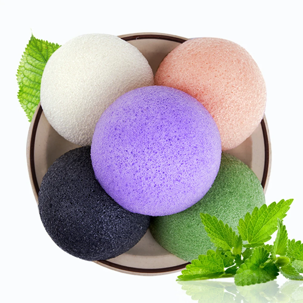 Натуральная губка Konjac Konnyaku для очищения лица 6 цветов отшелушивания очищающий