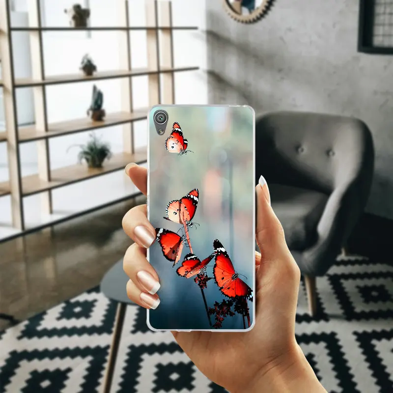 Красивые бабочки Мягкие аксессуары чехол TPU для телефона Sony Xperia E3 E5 T3 M2 M4 M5 XA XZ Z Z1 Z2