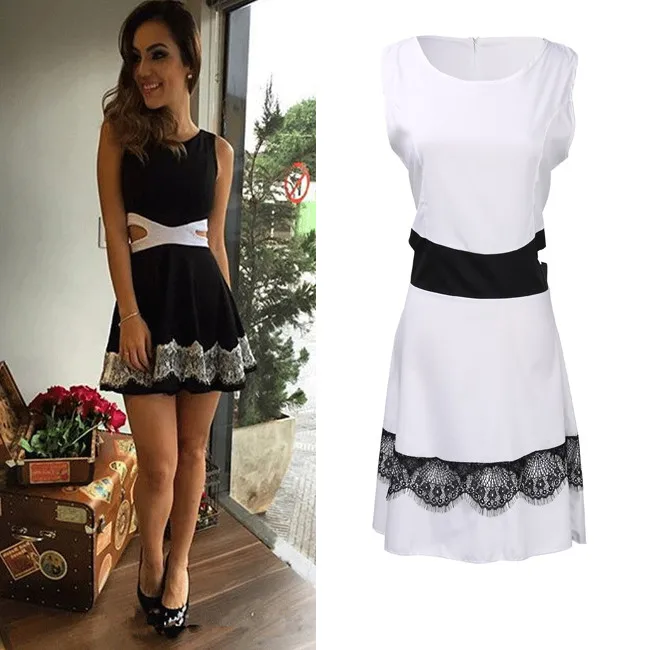 

Meihuida 2019 Fashion Women Summer Dress Casual Sleeveless Lace Mini Dress Party Short Dress A Line Female Vestido De Mujer