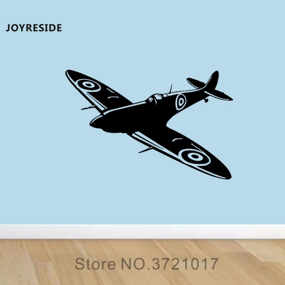 Joysebe самолет настенный боец Spitfire Наклейка Виниловая наклейка декор дизайн для
