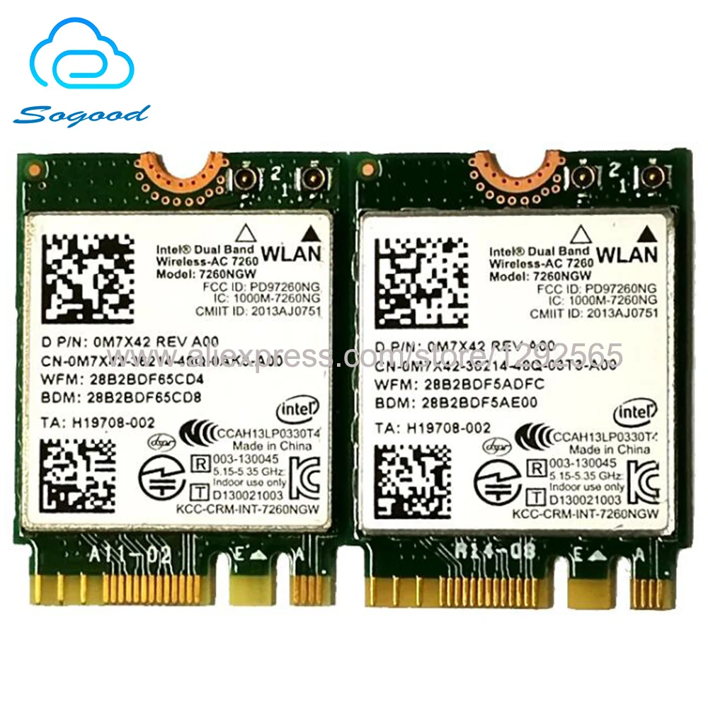 Беспроводная Двухдиапазонная карта Intel dual band wireless-ac 7260 7260NGW 7260AC802.11AC Wifi + Bluetooth 4 0