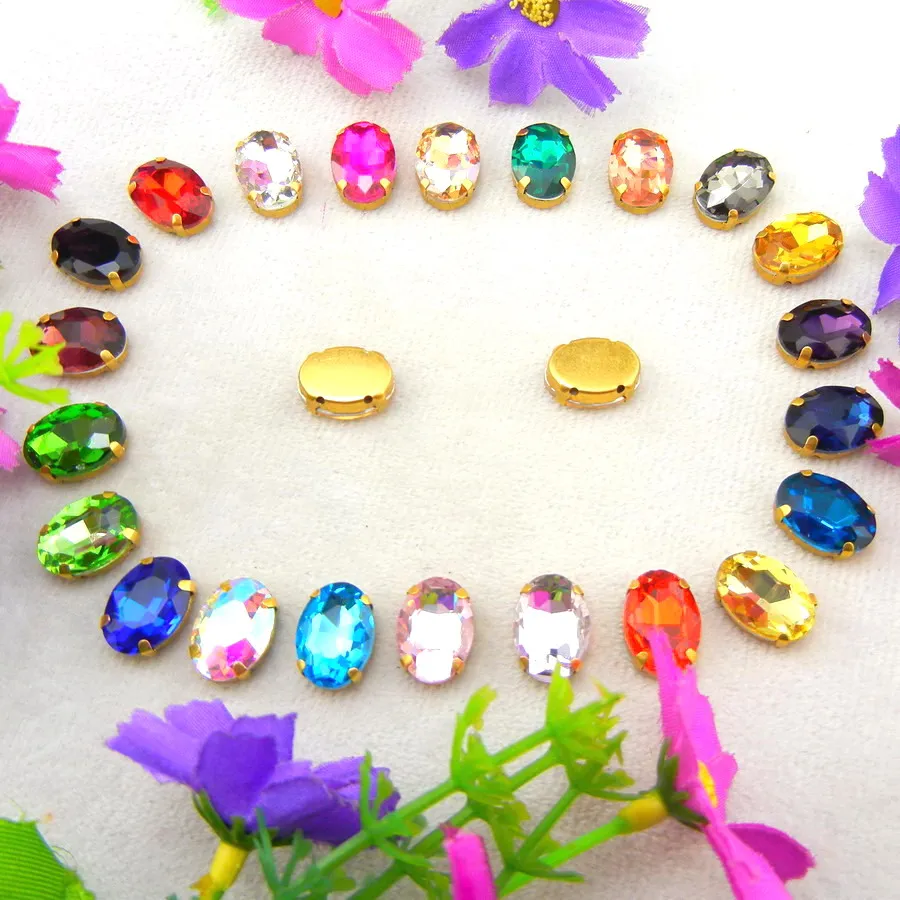 Стеклянные хрустальные золотые когти настройки 7 размеров различные цвета