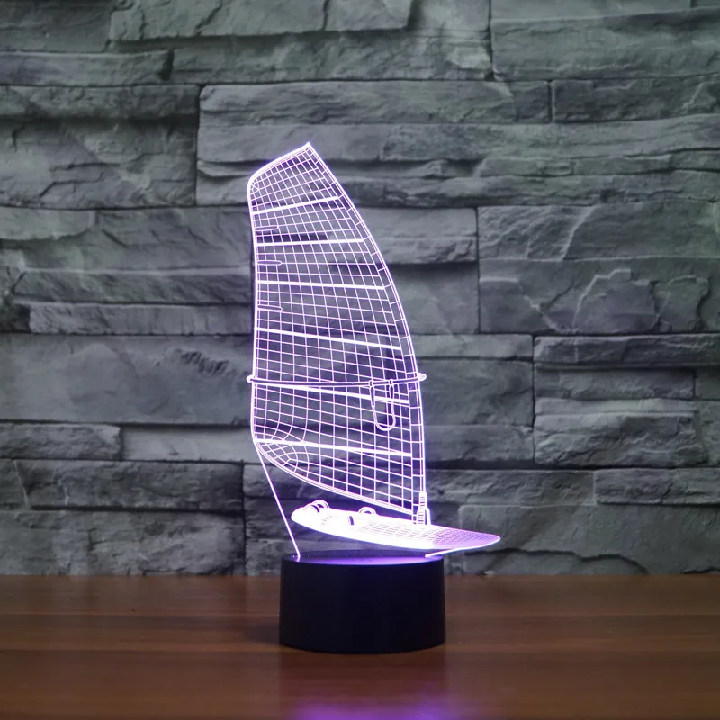 Luminaria De Mesa 3d Светодиодная настольная лампа парусник красочный сенсорный светодиодный визуальный свет Новинка Luminaria Led 3d светильники