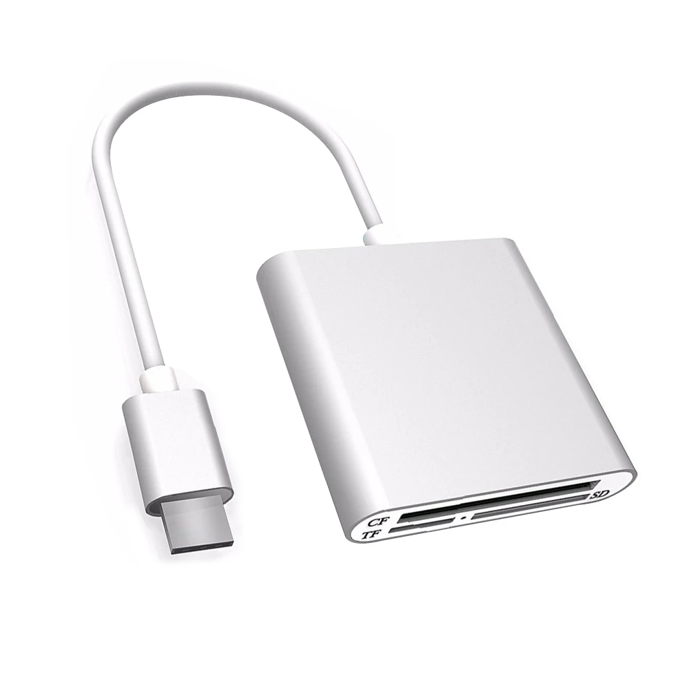 white Все в 1 usb type C для CF SD TF камера внешняя кардридер для Macbook Pro Air телефон OTG USB-C устройств супер скорость - Цвет: white