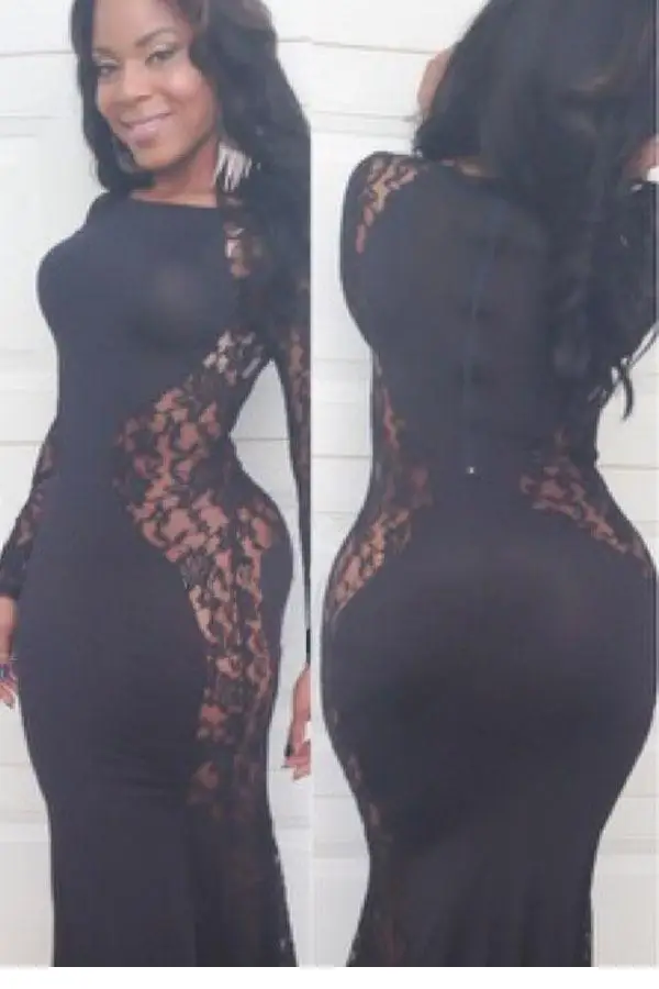 2014 Summer New Sexy Fashion Plus Size Dress Lace Maxi with Fish Tail Detail LC6503 S M L XL | Женская одежда