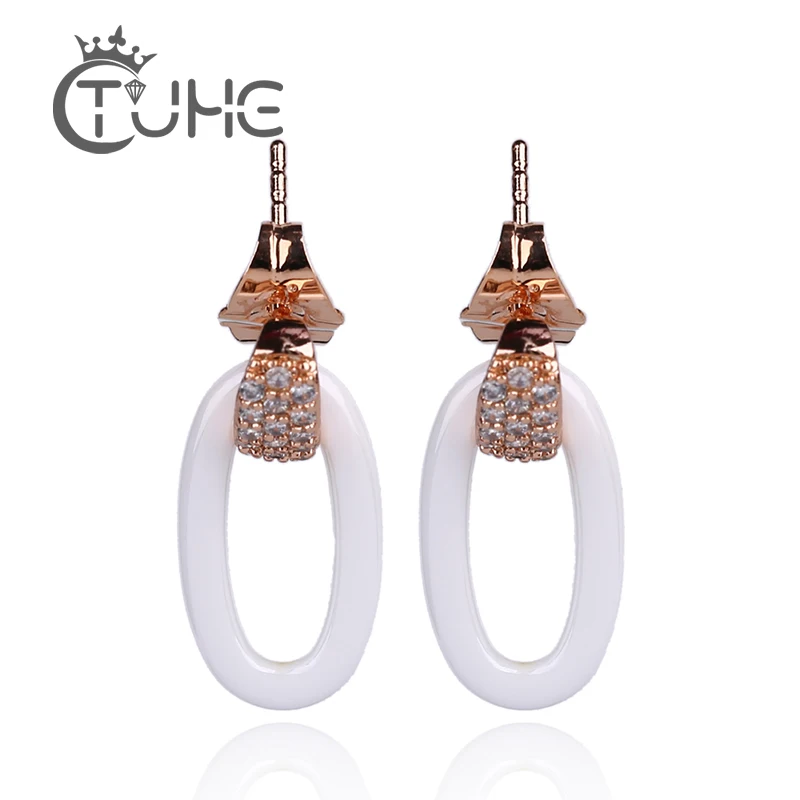 2018 модные темпераментные овальные серьги-гвоздики для девушек женщин розовое