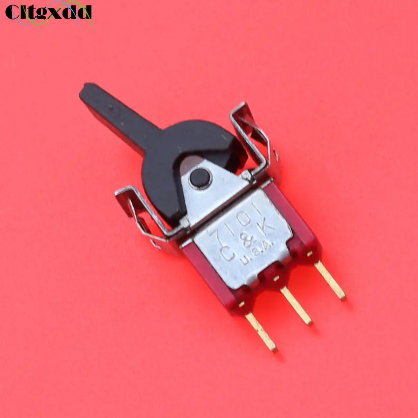 

Cltgxdd 1 шт. 7101 тумблер 3-контактный 2-позиционный клавишный переключатель с черной ручкой