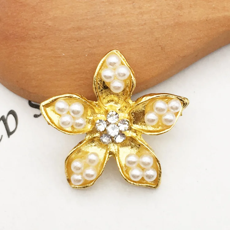 

Rhinestone Pearl Flower Metal Decoration Accessories For Women Jewelry Making Supplies Diy Gold Silver Hand Made Materialss
