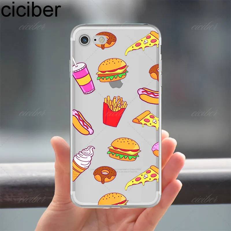 WM02293 Ciciber чехол для телефона s фри пончики пицца еда Мягкий ТПУ чехол для iPhone 11 Pro Max 6 6S 7 8 plus 5 5S SE XR X XS Max Capinha - Цвет: WM02293