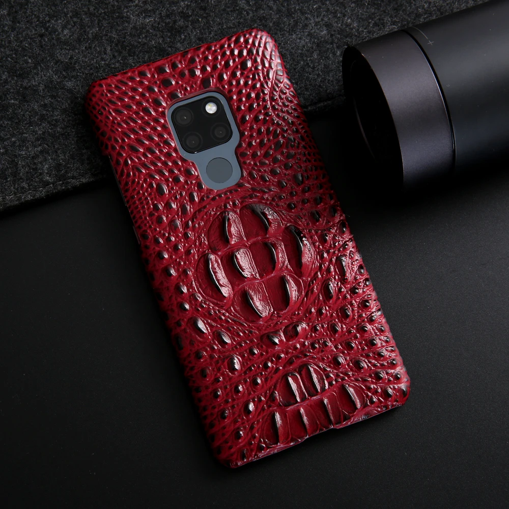 Роскошный 3D чехол из натуральной кожи с рисунком головы крокодила для Huawei Mate 20 PRO