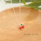 Милый кулон в виде вишни, цепочка для ключицы, подарок из стерлингового серебра 925 пробы, темпераментное модное женское ожерелье, SNE069