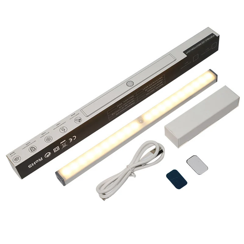 Warm white-297mm Светодиодный светильник, кухонные шкафы, PIR датчик движения, Светодиодная лента для шкафа, светодиодный бар, лестница, лампа для платяного шкафа, домашний ночной Декор - Испускаемый цвет: Warm white-297mm