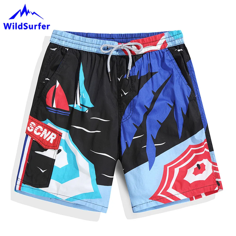 WildSurfer мужские пляжные шорты для плавания брюки быстросохнущие шорты плюс размер костюм для серфинга анти-брюки хлопок доска короткие SP74