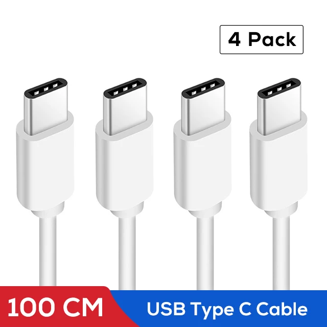 SUPTEC 4 шт usb type C кабель для Xiaomi Redmi Note 7 провод для быстрого заряда type-C кабель для зарядки телефона для samsung huawei P20 Lite - Цвет: White