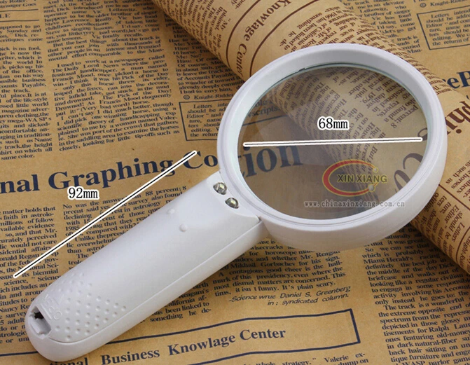 3X 2LED лампа белая пластиковая ручка увеличительное стекло для чтения лупа 6B 5|jewelry