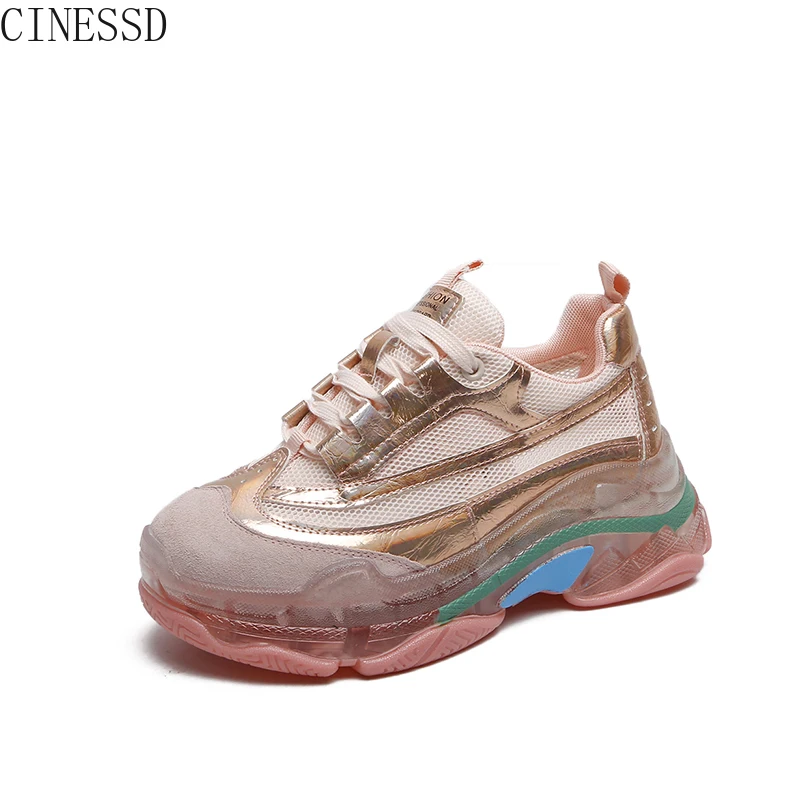 

Thick bottom mesh breathable old shoe women summer 2019 new tide shoe jelly crystal bottom female shoe hundred athletic shoes