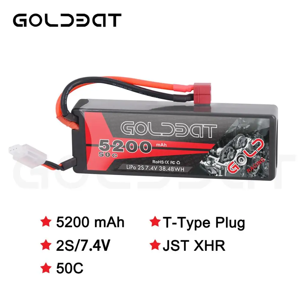 Аккумулятор GOLDBAT Lipo 5200 мАч 7 4 В 50C 2S LiPo аккумулятор для RC с разъемом Deans Evader Truggy