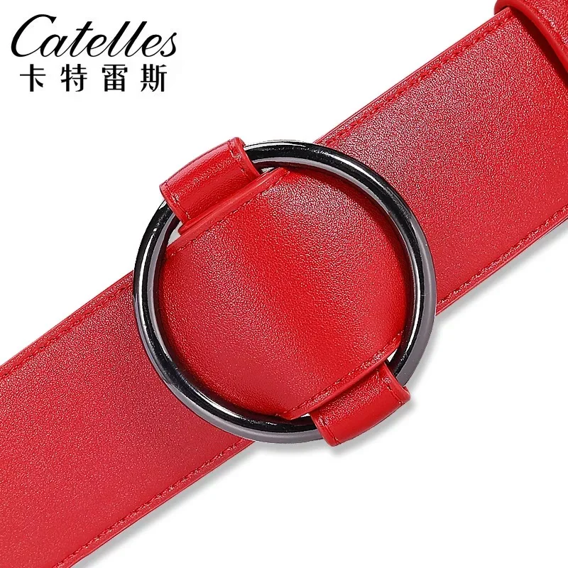 Catelles 2017 New Wide belt female leather cummerbund decoration skirt sweater black red wide strap female 4.8CM 5CM Belt