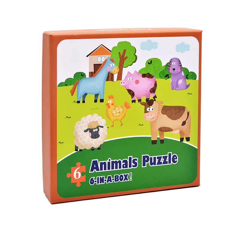 Farm animals Детская игра-головоломка Liuhe большой кусок головоломки раннего образования когнитивные карточки Развивающие игрушки для детей - Цвет: Farm animals