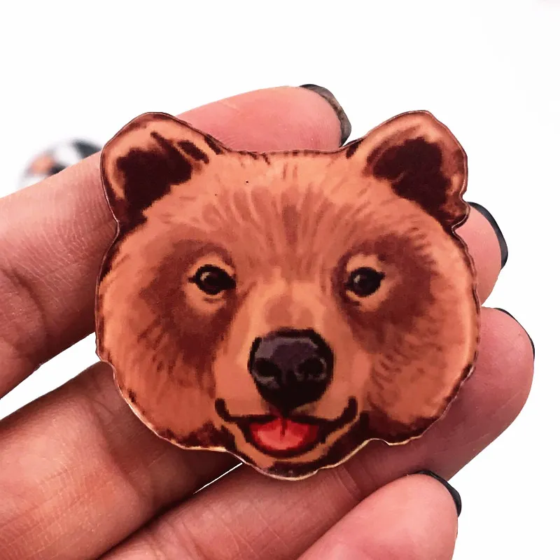 Броши для одежды акриловые с изображением медведя 1 шт. |