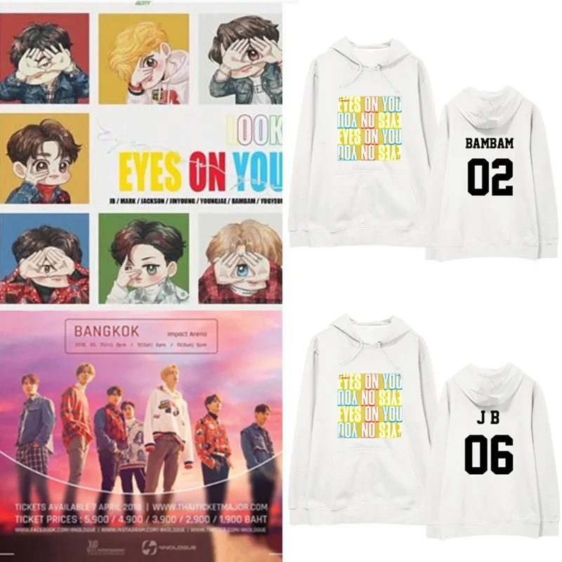 Толстовка с капюшоном kpop GOT7 Album EYES ON YOU Jackson|Женские толстовки и свитшоты| |