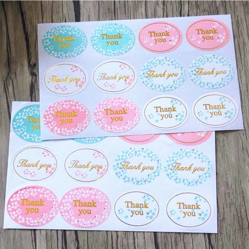 

120pcs/lot New Retro Kawaii HANDMADE "Thank you"Round Seal sticker For handmade products