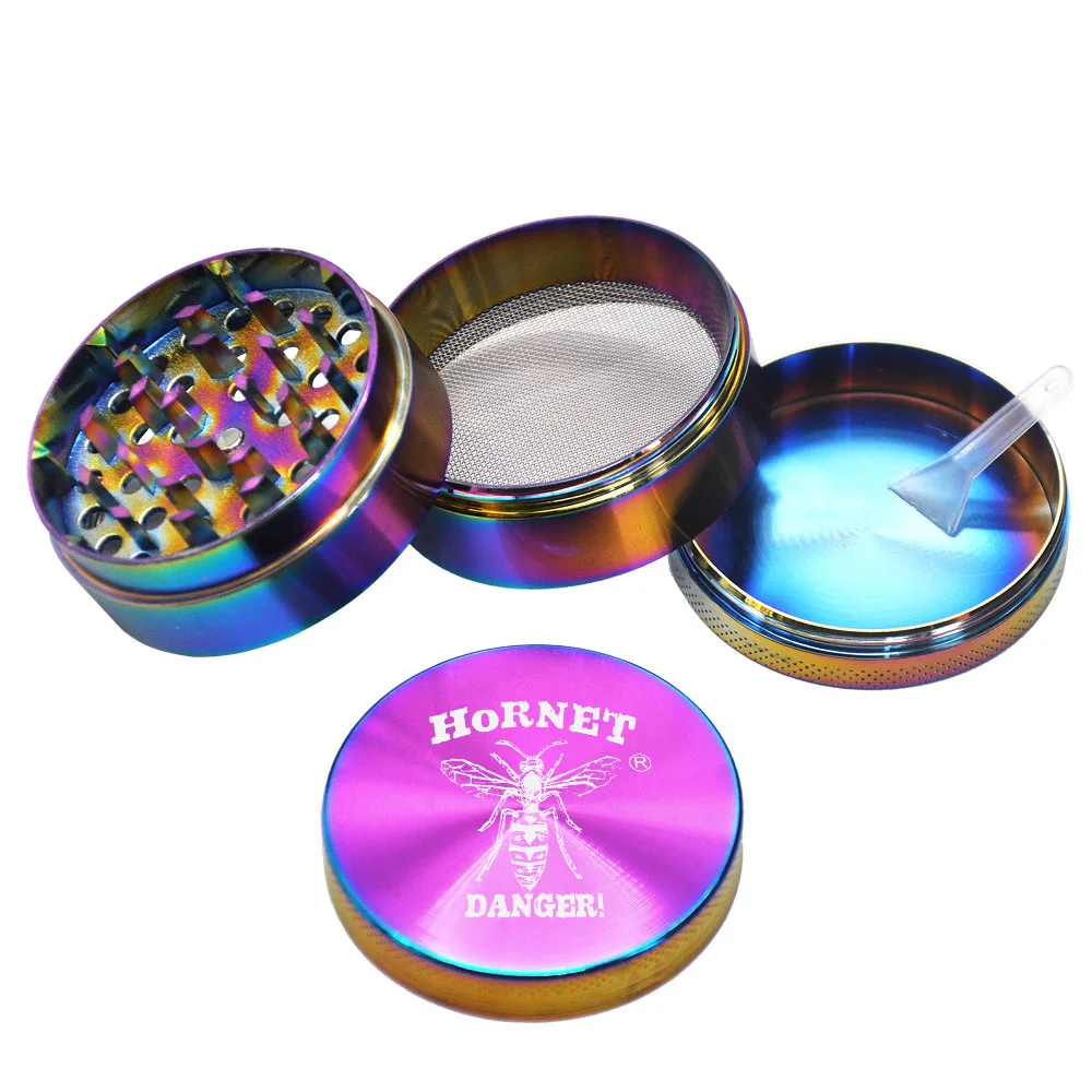 

HORNET Metal Zinc Alloy Smoking Herb Grinder 56MM 4 Piece Sharp Diamond Teeth Tobacco Grinders Spice Crusher Handle Miller