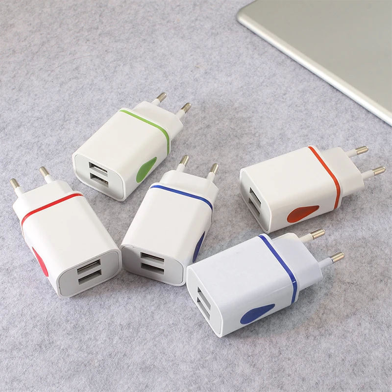EU Plug 2 порта светодиодный зарядное устройство от сети переменного тока с usb