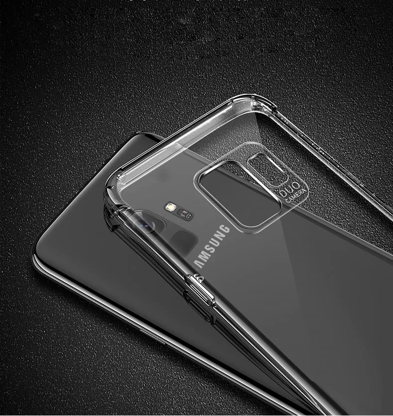 Противоударный прозрачный TPU силиконовый блестящий чехол для samsung Galaxy S10 M10 M20 M30 A20 A30 A40 A50 A70 J4 J6 J8 A6 A8 Plus Note 8 9 A9 A7 крышка
