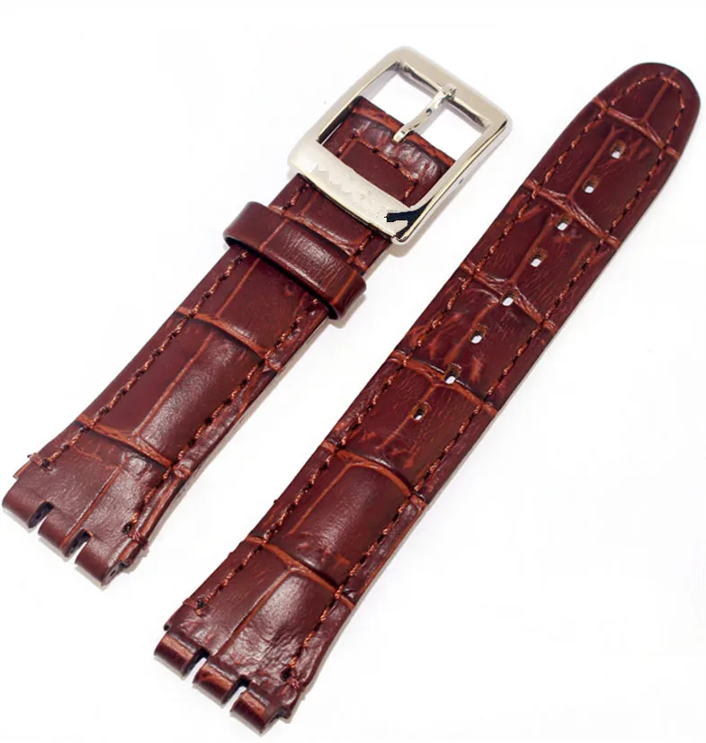 Ремешок для часов ручной работы из натуральной кожи 17 мм 19 черный коричневый с