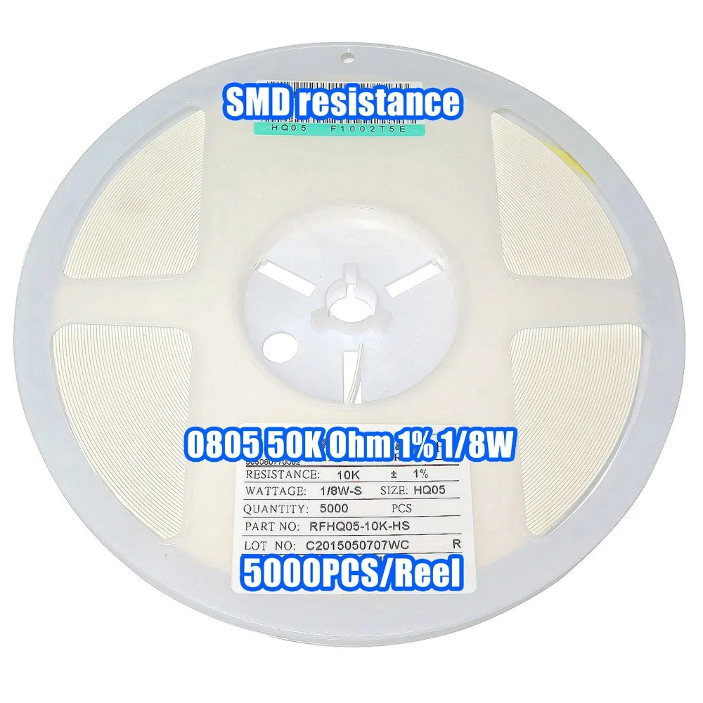 

1 Катушка 0805 50 K 50 K Ohm 1% 1/8 Вт SMD сопротивление 5000 шт/катушка