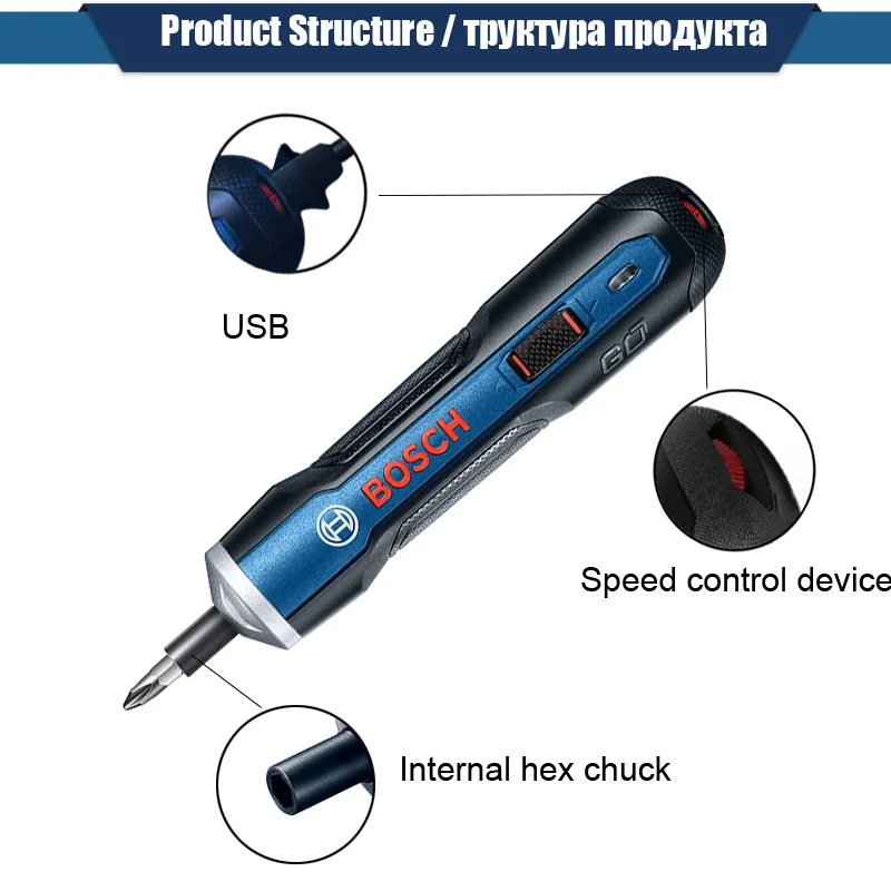 Электроинструмент для мини-шуруповерта BOSCH GO, 3,6 В, литий-ионная аккумуляторная батарея, аккумуляторная батарея, набор сверл